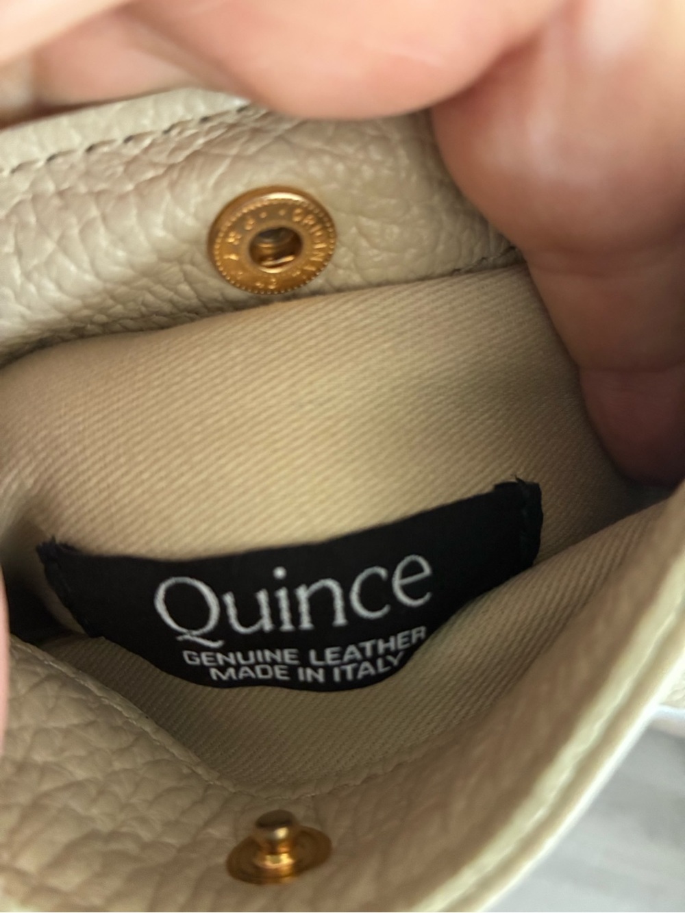 Quince Beige Mini Leather Crossbody Bag